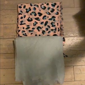 Two open scarfs.